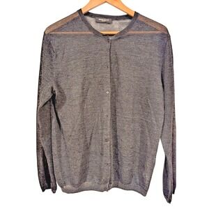 Bruuns Bazaar Copenhagen‎ Cardigan Knit Top Sheer Layering Lightweight Sweater